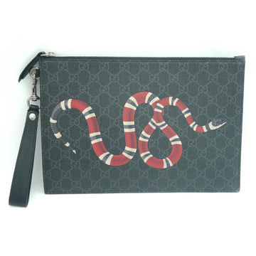 GUCCI Kingsnake GG Supreme Clutch Bag Second Black Men's 473904 GZN1N 1058