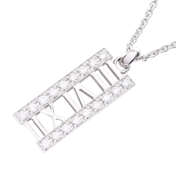 TIFFANY K18WG Diamond Atlas Bar Necklace Ladies