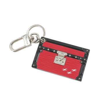 LOUIS VUITTON Epi Petite Maru Keychain Charm Red Black M00005 Silver Hardware Key