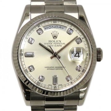 ROLEX day date 118239A silver dial watch men