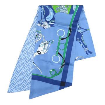 HERMES horse pattern scarf muffler silk ladies