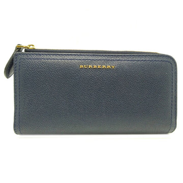 Burberry L-shaped wallet Women's and men's Leather navy