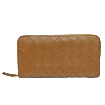 BOTTEGA VENETA Intrecciato Men,Women Leather Long Wallet [bi-fold] Brown