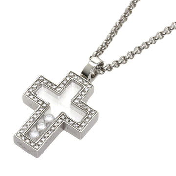 Chopard Happy Diamonds Cross Necklace K18 White Gold Ladies