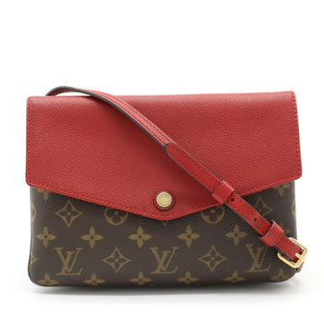 LOUIS VUITTON Monogram Twice Shoulder Bag Sleaze Red M50184