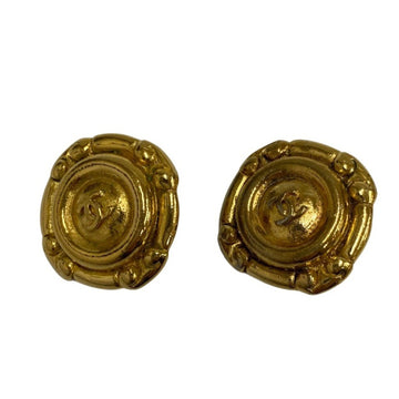 CHANEL Cocomark Logo Motif Earrings Accessories Gold