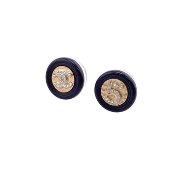 CHANEL A21S NO.5 Coco Mark Earrings Black Ladies
