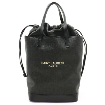 YVES SAINT LAURENT SAINT LAURENT PARIS Saint Laurent Paris YSL Yves Teddy Tote Bag Linen Leather Black 551595