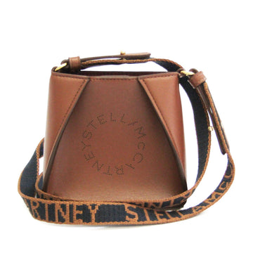 Stella McCartney Mini Stella Logo 700159 W8542 Women's Polyester,Elastane Shoulder Bag Dark Brown