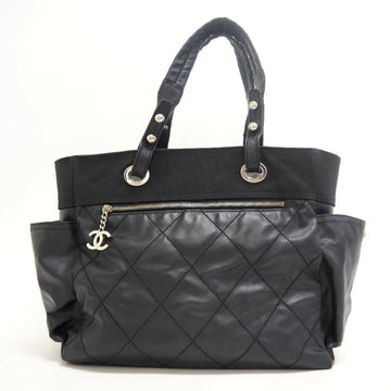 CHANEL/ Paris Biarritz MM Handbag Coco Mark Tote Bag Black Ladies