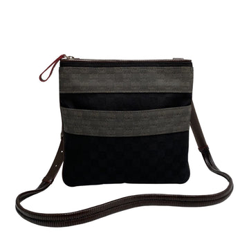 LOEWE Anagram Logo All Over Pattern Nylon Leather Genuine Mini Shoulder Bag Pochette Sacoche Black 85563