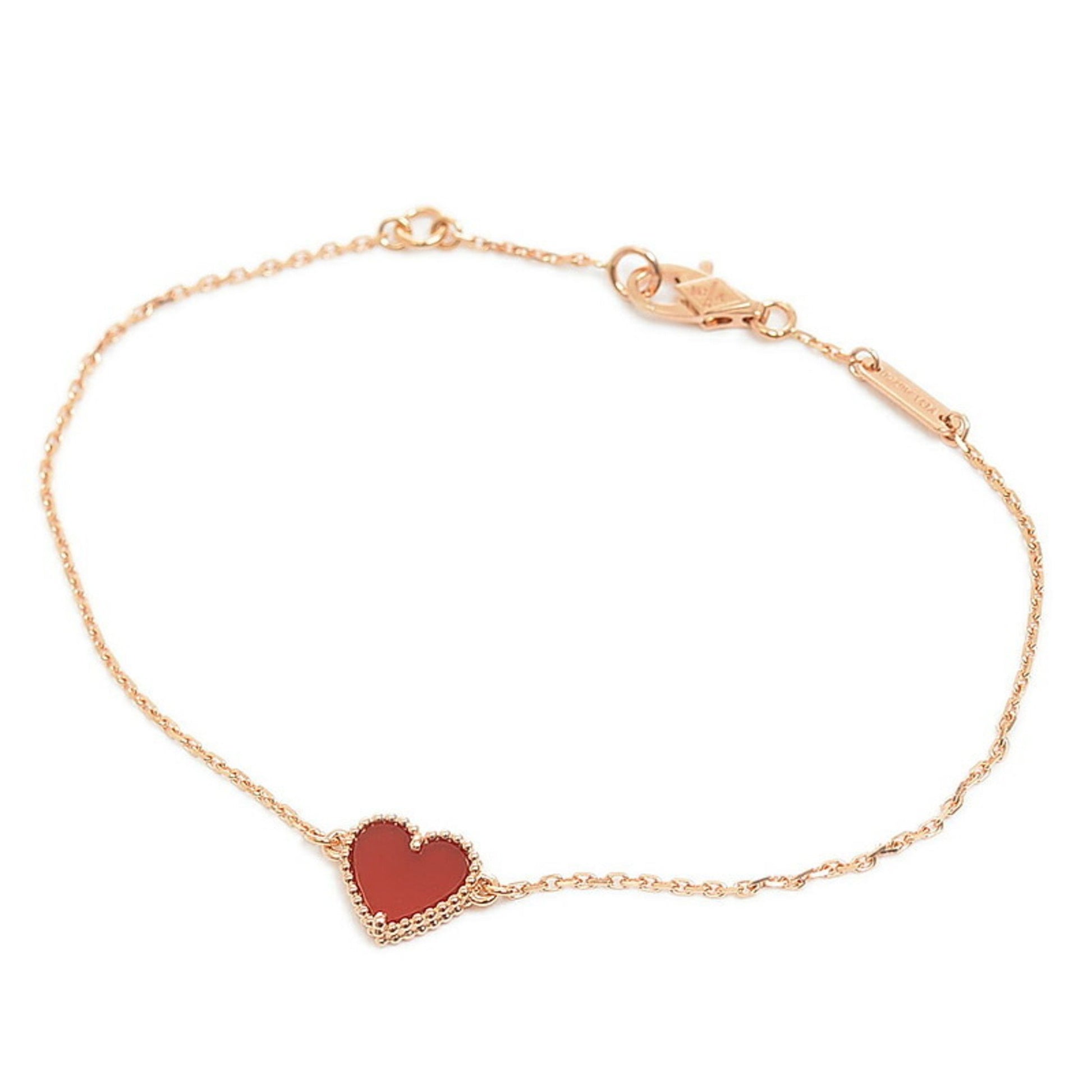 Van Cleef & Arpels Sweet Alhambra Heart Bracelet Carnelian/K18RG