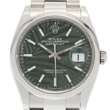 ROLEX Datejust 36 October 2023 126200 Men's SS Watch Automatic Olive Green Palm Dial