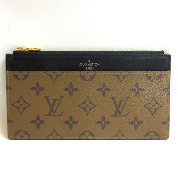 LOUIS VUITTON Wallet Perth Brown x Black Long Flat Ladies Monogram Reverse M80390 LOUISVUITTON