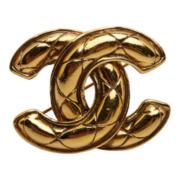 CHANEL matelasse deca coco here mark brooch gold plated ladies