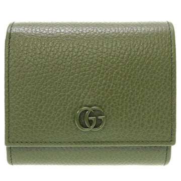 GUCCI GG Marmont 598587 Leather Green Bifold Wallet