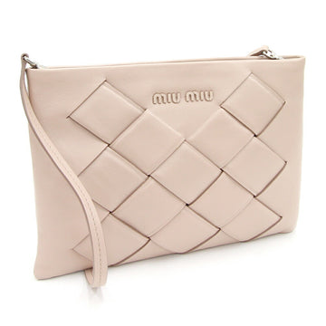 MIU MIU Miu shoulder bag 5BF106 pink beige leather clutch ladies miumiu