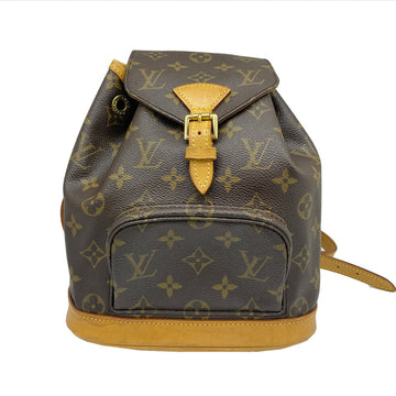 LOUIS VUITTON Monogram Mini Montsuri M51137 SP1916 Leather Canvas Brown G Metal Fittings Gold Backpack Rucksack Bag Women's Men's