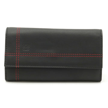 LOEWE Anagram Case Pouch Multi-Pouch Tri-Fold Leather Black