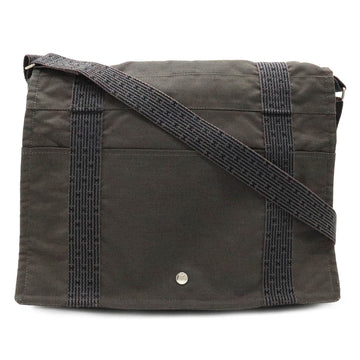 HERMES Ale Line Basas MM Shoulder Bag Canvas Gray