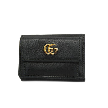 GUCCIAuth  GG Marmont Gold Hardware 523277 Women's Leather Wallet [tri-fold]