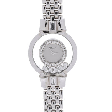CHOPARD Happy Diamond Ribbon Bezel 5P 20/5512 Women's WG Watch Quartz Silver Dial
