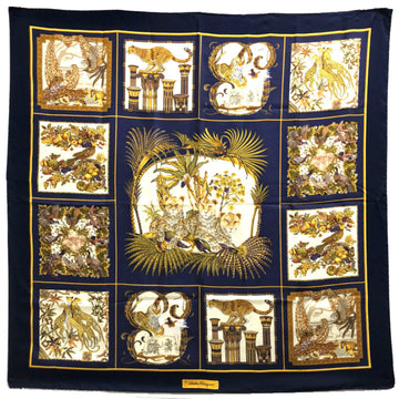 SALVATORE FERRAGAMO Silk Scarf Navy