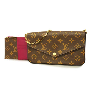 LOUIS VUITTON Shoulder Bag Monogram Pochette Felicie M61276 Brown Ladies