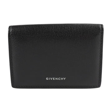 Givenchy compact wallet tri-fold BB60H2B15P goat leather black silver metal fittings