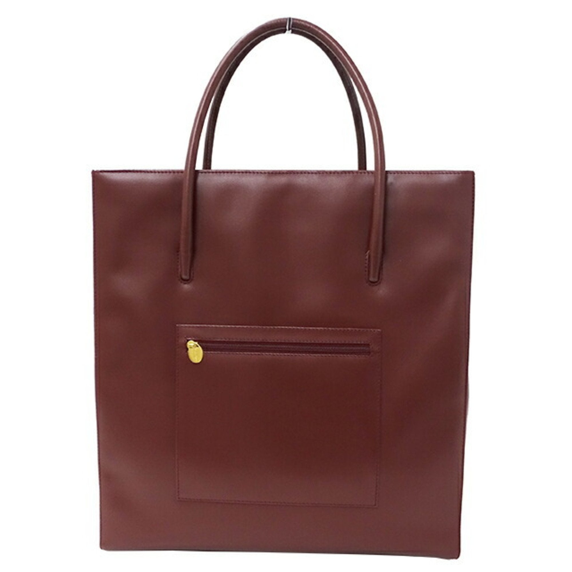 CARTIER Bag Ladies Must Tote Leather Bordeaux