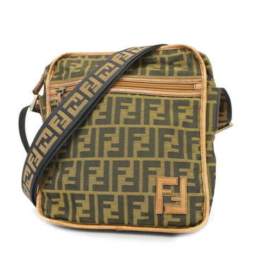 Fendi Zucca Shoulder Bag Women's Nylon Canvas Brown