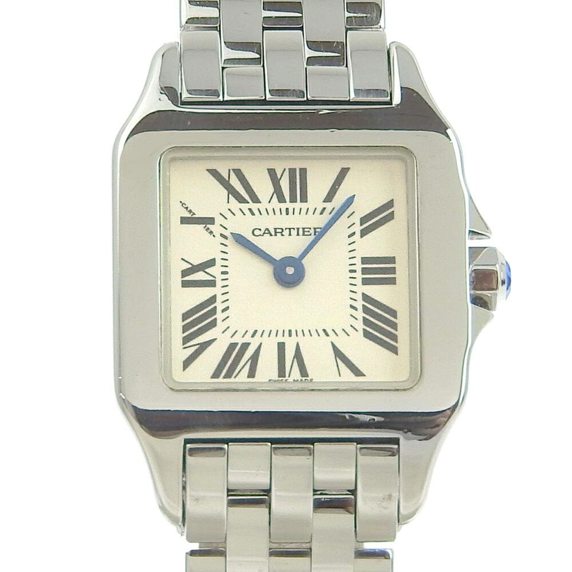 Cartier Santos Demoiselle SM W25064Z5 Stainless Steel Silver Quartz An