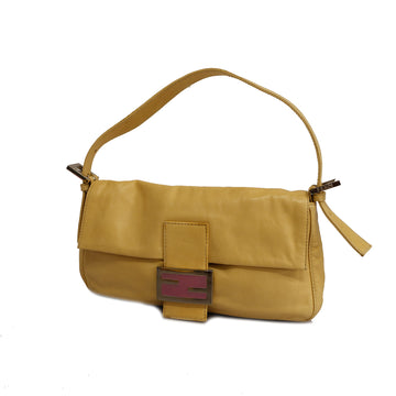 FENDIAuth  Mamma Bucket Women's Leather Handbag Beige
