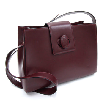 Cartier Shoulder Bag Mastline Bordeaux Leather Turn Lock Ladies