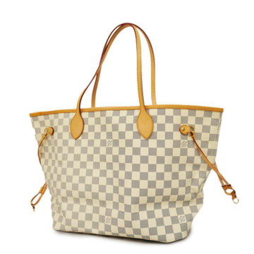 LOUIS VUITTON Tote Bag Damier Azur Neverfull MM N51107 White Ladies