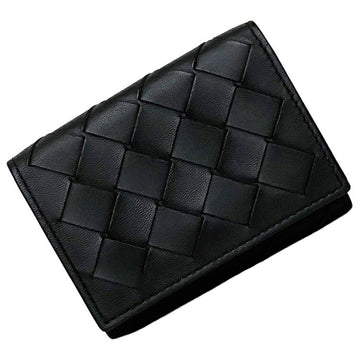 Bottega Veneta Trifold Wallet Black Intrecciato 666944 VCPP3 8425 Leather BOTTEGA VENETA Men's Women's