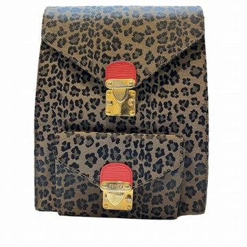 FENDI Leopard Brown Bag Backpack Ladies