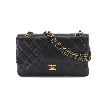 CHANEL Matelasse 25 Chain Shoulder Bag Leather Black A01112 Gold Hardware Here Mark