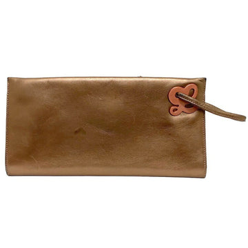 LOEWE Clutch Bag Pouch Leather  Ladies Brown Lambskin