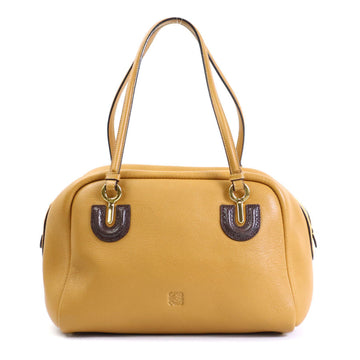 LOEWE Shoulder Bag Anagram Leather Mustard Gold Ladies