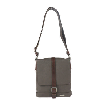 SALVATORE FERRAGAMO Gancini Shoulder Bag 24 9335 PVC Leather Brown Series Silver Hardware Cross Body