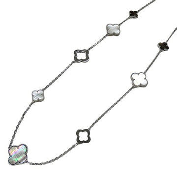VAN CLEEF & ARPELS Necklace Magic Alhambra 11 Motif Women's 750WG Black Shell White Gold 2009 The Spirit of Beauty Exhibition Limited Polished