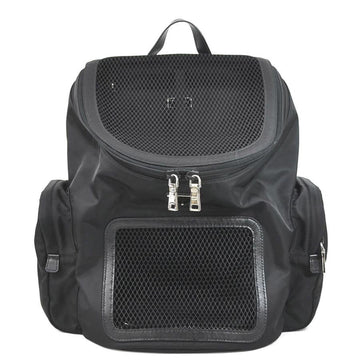 PRADA Pet Carry Backpack Re Nylon x Saffiano Leather Bag Black Unisex 2VZ083