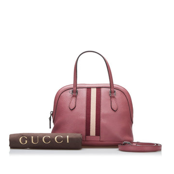 GUCCI Sherry Line Handbag Shoulder Bag 341504 Pink Leather Ladies