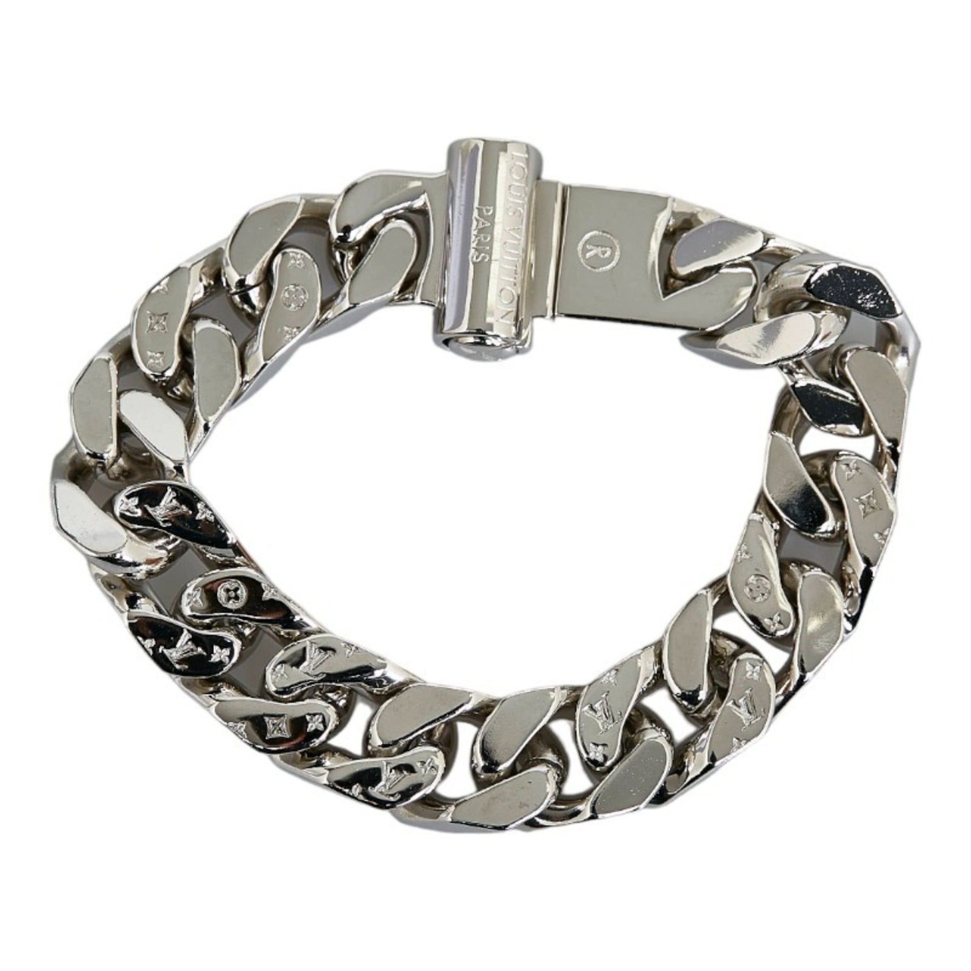 LOUIS VUITTON Bracelet Bangle Chain Links LV M69988 Silver Metal