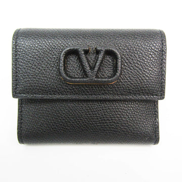 VALENTINO GARAVANI VLOGO TW2P0T39RQR Women's Leather Wallet [tri-fold] Black