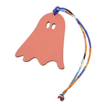 HERMES Petit Ash Ghost Charm Leather Pink/Brown
