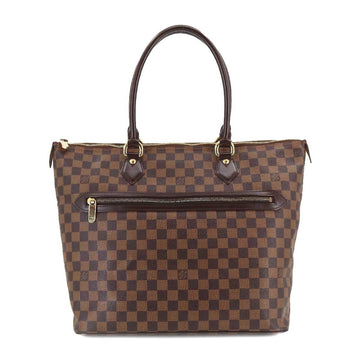 LOUIS VUITTON Damier Saleya GM Tote Bag Ebene N51181 Brown Gold Hardware