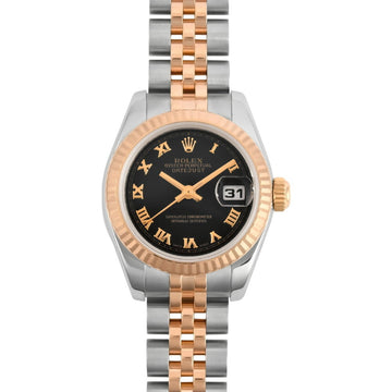 Rolex Datejust 179171 PG x SS D serial Roman index black dial ladies automatic winding watch