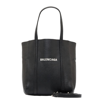 BALENCIAGA Everyday Tote Bag Shoulder Black Leather Women's